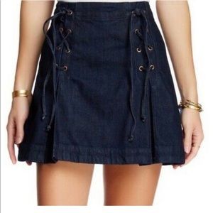Free people lace up mini skirt